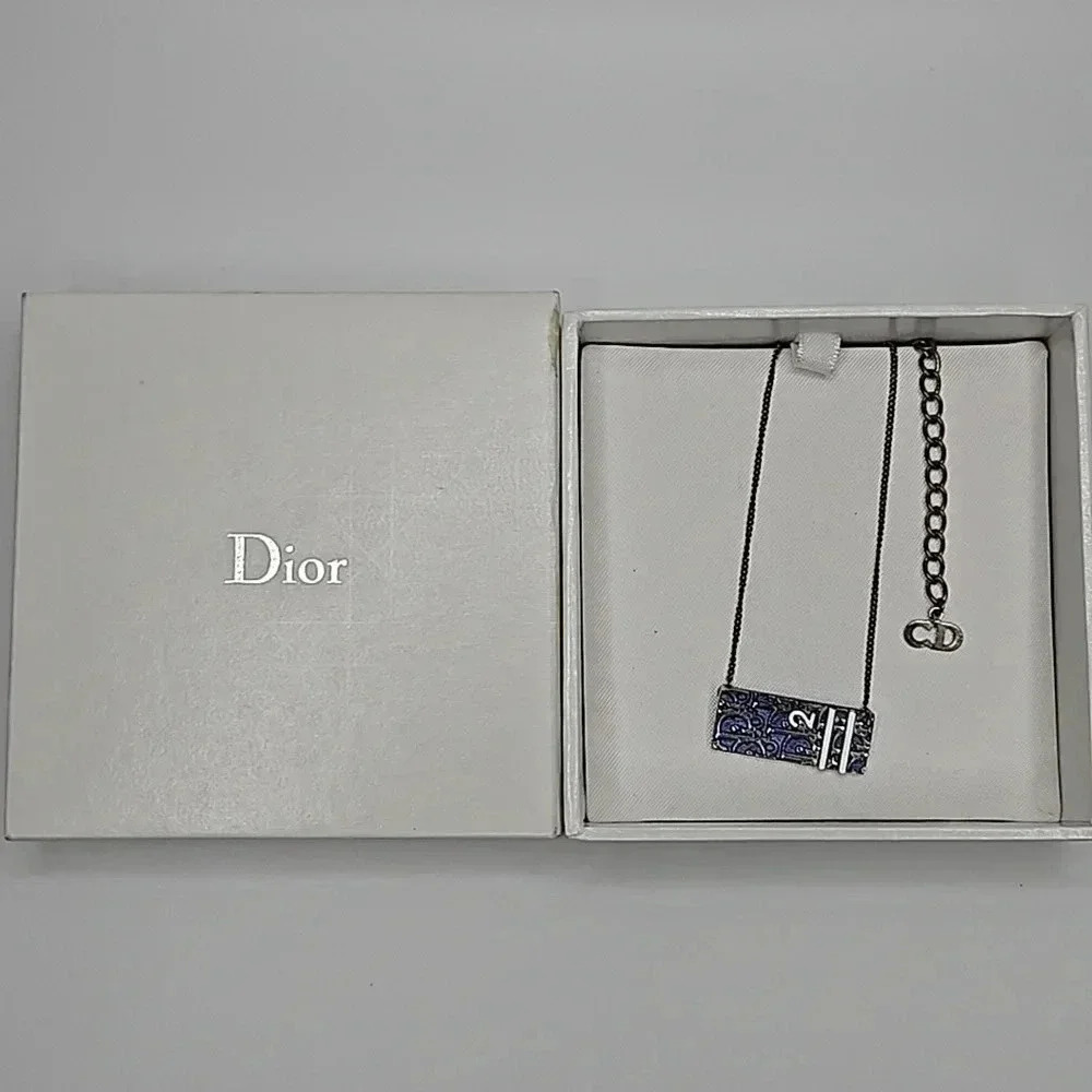 Christian Dior Trotter 2 Blue and Silver Necklace